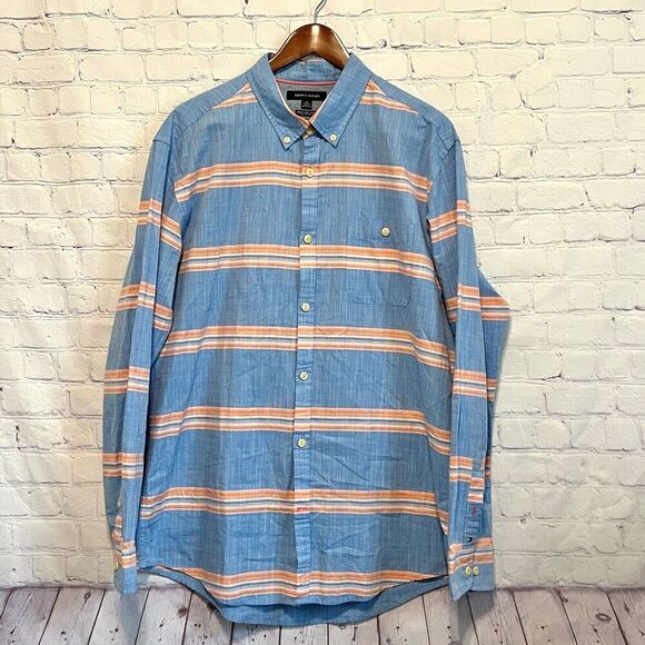Tommy Hilfiger Men's Size XL New York FIT Blue Lightweight Button Down shirt - Picture 1 of 12
